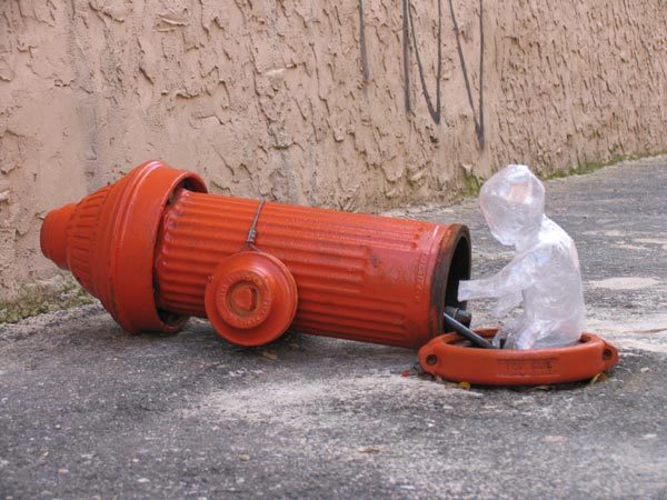 showslow:  Tape sculptures by Mark Jenkins.