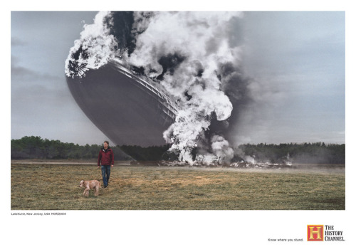 bensears:  photojojo:  Seth Tara has shot an inspiring series for the History Channel entitled, “Know Where You Stand.” The set depicts modern people revisiting historic landmarks, with a black and white layer from the past.  History Channel Photos