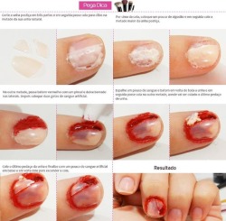 skin-beauty-fashion:  Zombie nails tutorial.