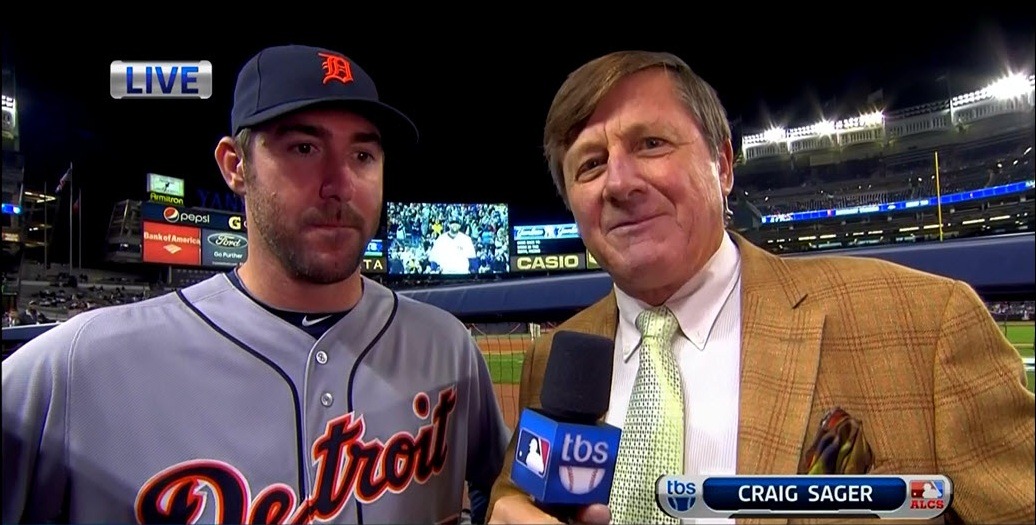 MLB ALCS Game 1 - Tigers @ Yankees
Craig Sager pre-game interview w/ Justin Verlander