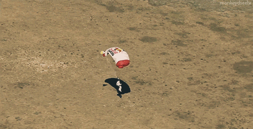 monkeydseehr:Felix Baumgartner freefall from the edge of the space - Red Bull Stratos ◼