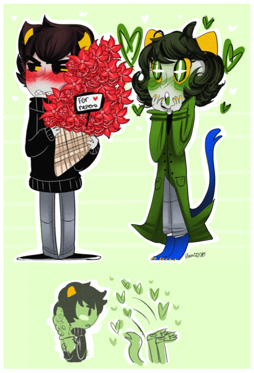 Anonymous asked you: Would you kindly draw Karkat&lt;3Nepeta please?Wowo yes&lt;3 these cutie pies