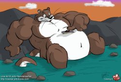 This Pic Of A Huge Otter Playfully Observing A Cruise Liner On His Massive Belly