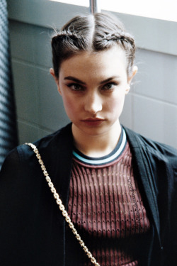 voguelovesme:  Jacquelyn Jablonski backstage at Elie Saab Haute Couture Fall 2012 by Phannavong Sar