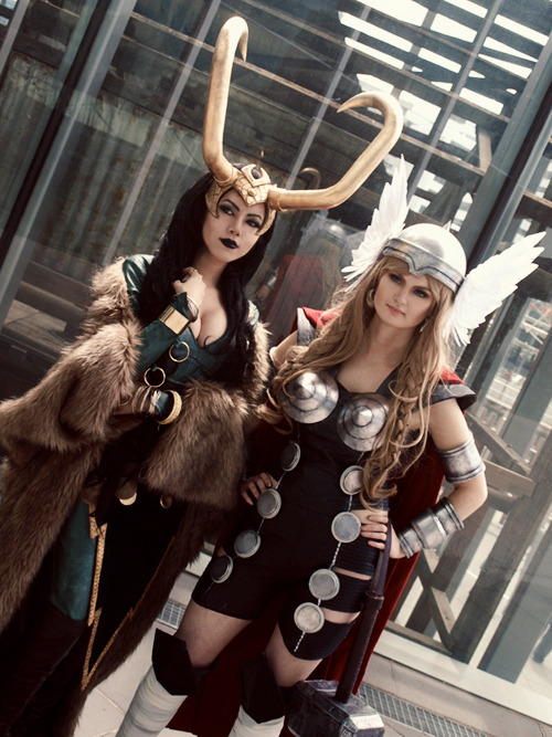 deconsecrator:  taken at Melbourne Armageddon expo by our lovely photog Rach ♥Jane as Earth-X lady Thor & myself as lady Loki 