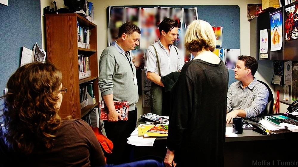 moffia:   Sherlock’s Benedict Cumberbatch and Steven Moffat Visit Marvel Comics