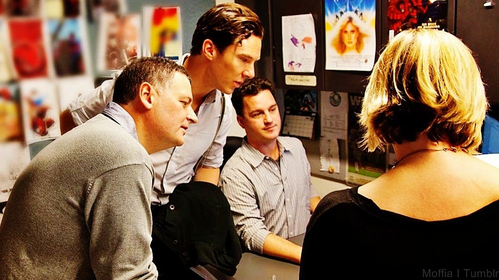 moffia:   Sherlock’s Benedict Cumberbatch and Steven Moffat Visit Marvel Comics