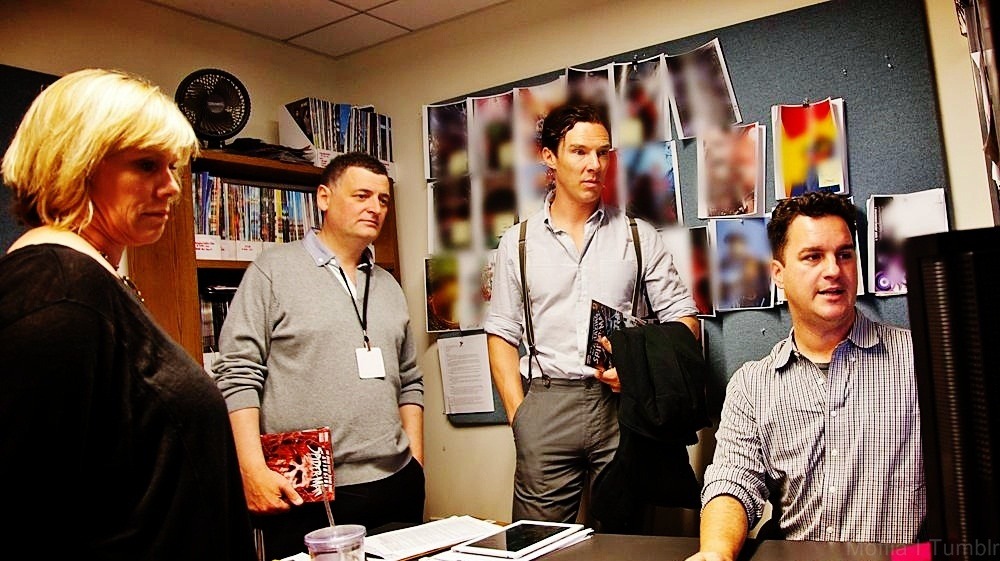 moffia:   Sherlock’s Benedict Cumberbatch and Steven Moffat Visit Marvel Comics