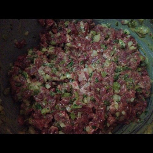 Lamb tartare. #dtla #dining #lamb #food #rooftop (Taken with Instagram)