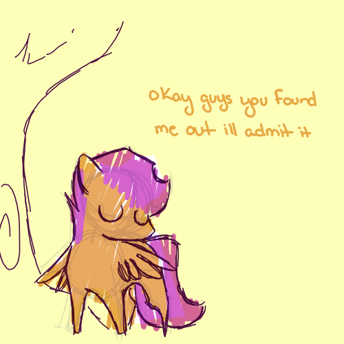 thatscootaloo:  Awww, no sarcasm cutie mark..  >w<! *snickers* Oh Scoots, you lil’ rascal. 