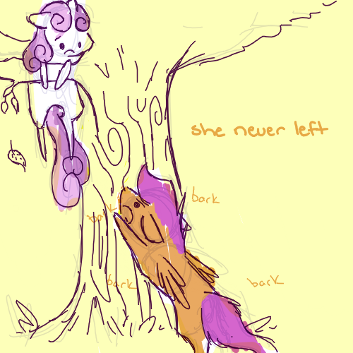 thatscootaloo:  Awww, no sarcasm cutie mark..  >w<! *snickers* Oh Scoots, you lil’ rascal. 