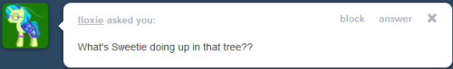 thatscootaloo:  Awww, no sarcasm cutie mark..  >w<! *snickers* Oh Scoots, you lil’ rascal. 