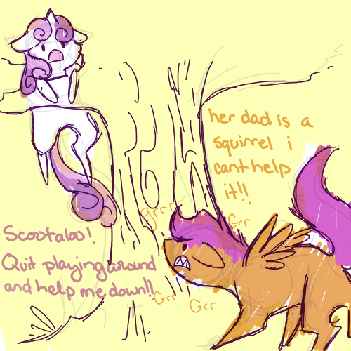 thatscootaloo:  Awww, no sarcasm cutie mark..  >w<! *snickers* Oh Scoots, you lil’ rascal. 