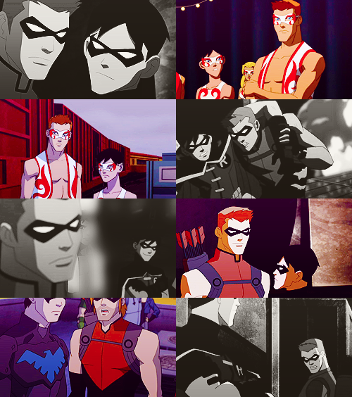 johnnystorm: [young justice edits] → asked by kitty↳ favorite caps: dick/roy