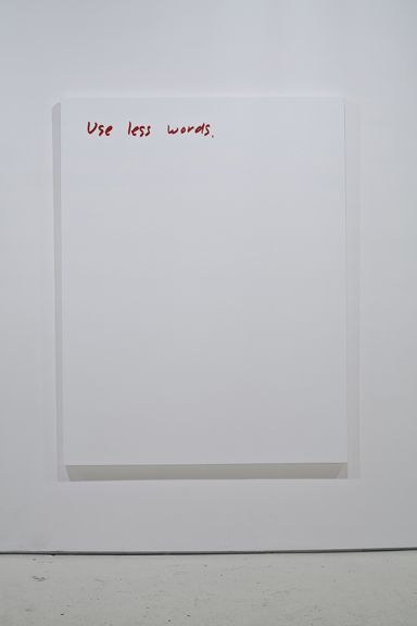 visual-poetry:  “notes to self: use less words (red on white)” by micah lexier (+)