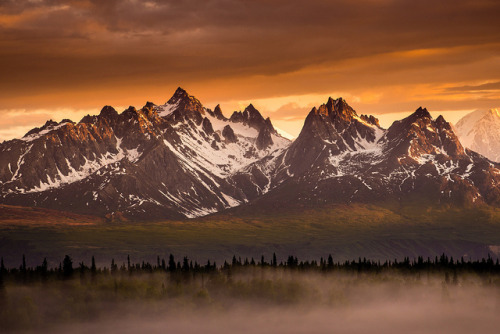 The Alaskan Range as seen form Denali State Park, Alaska, USA (by Dan Ballard).