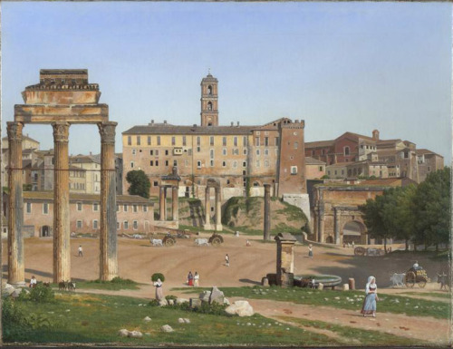 Christoffer Wilhelm Eckersberg (Danish; 1783–1853) View of the Forum in RomeOil on canvas, 1814The N
