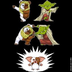 Dorkly:  Yoda-Ewok Fusion Dance Feed Me After Midnight, You Must Never Do, Mhmmm.