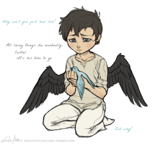 pineappledean:brightfallenstars:“Too much heart was always Castiel’s problem.”Art by me, please don’