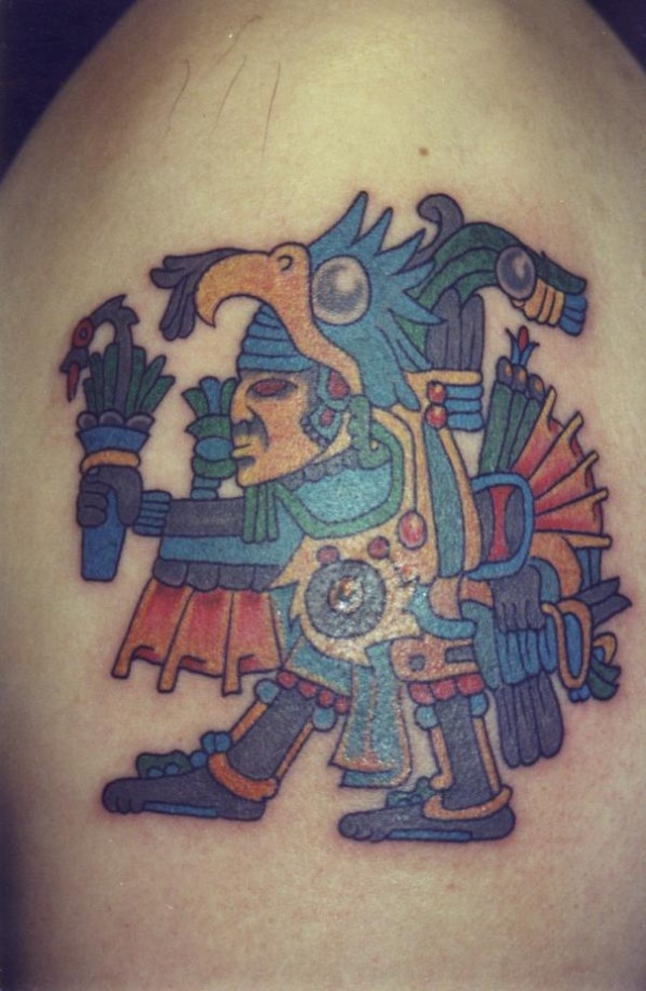 Ratta Tattoo — This tribal Aztec tattoo shows an eagle warrior....