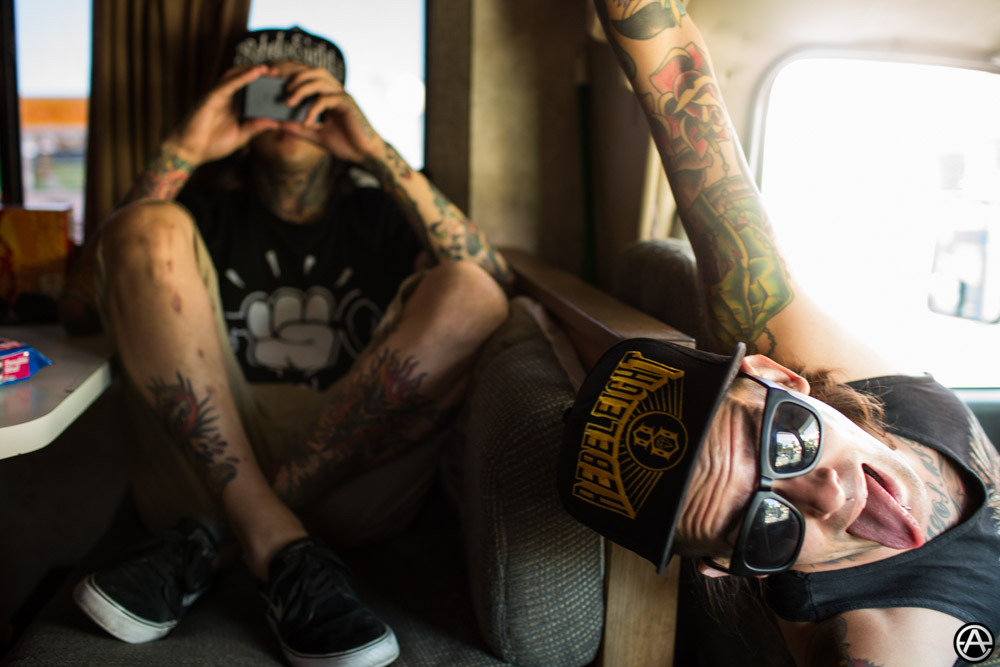 piercetheveil:  Tony and Mike kicking it on the good ol’ RV photograph by Adam