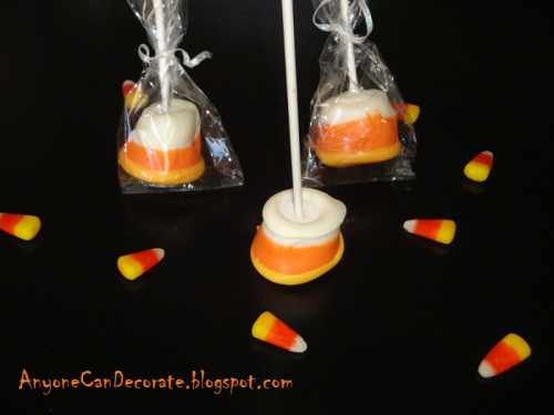 Candy Corn inspired covered marshmallows… See more DIY treat photos HERE