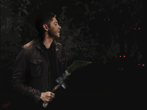 ctylerart:  This was really just an excuse to draw dean’s bone knife. okay. 