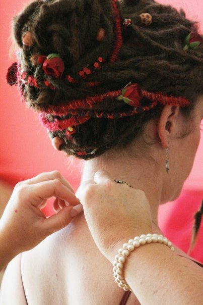 dreadlockheaven:  Natural dreadfix & embellish by WoolHairHabit 