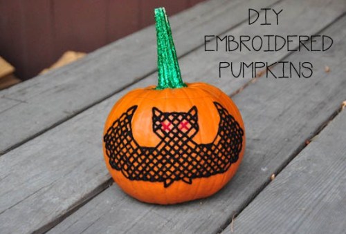 Embroidered Pumpkin via Green Eyed