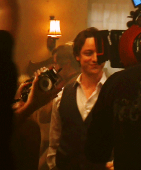 codenamecesare:lunac7:A few behind the scenes gifs of James as gorgeous Charles Xavier in X-Men Firs