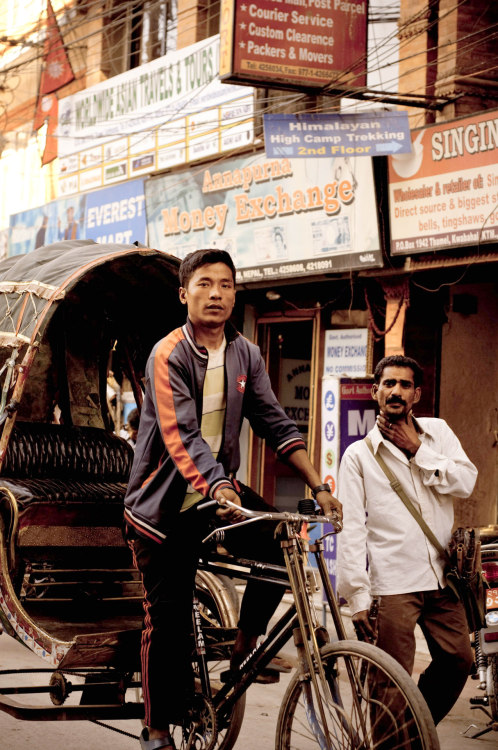 Rickshaw driver in Thamel, Kathmandu, Nepal. Photography by BrookR