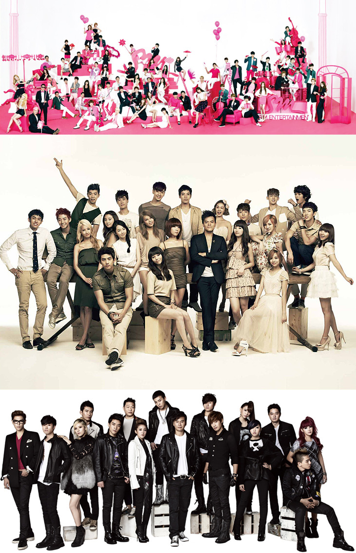 ygfamilyy:  ‘Family photos’ of BIG 3 Entertainment companies gather attention!