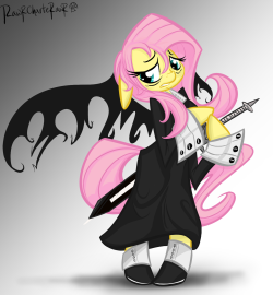 lt-rawrcharlierawr:  Cronashy “Oh, um… My blood is black, you know…”  I HOPE THIS MAKES UP FOR ME SAYING THAT FLUTTERSHY IS SECOND TO WORST PONE (as Crona is best Soul Eater character)