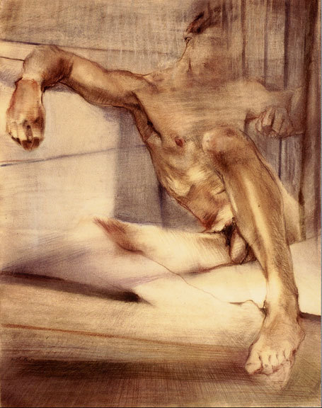 artqueer:  Brad Pasutti: Auto Retrato, 1986, pastel on paper, 26 x 21 inches 