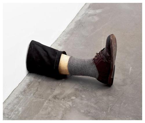 Robert GoberUntitled Leg, 1989-1990Beeswax, cotton, wood, leather, human hair “Gober has alway