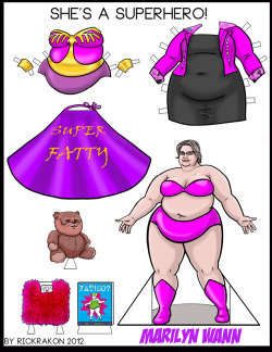 velvetdamour:  Did y'all catch the Marilyn Wann Superhero paperdoll in the ZEST issue of www.volup2.com Created by RickRakon Well done! Come LIKE us http://www.facebook.com/Volup2