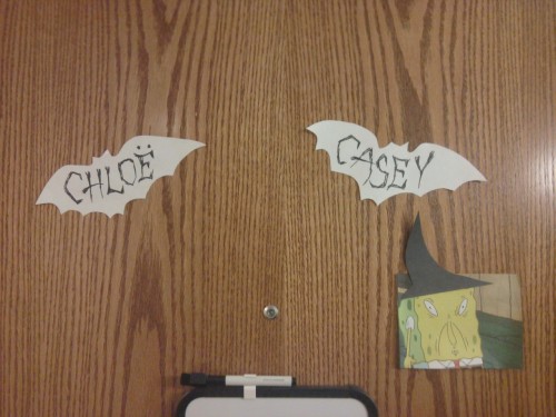 small halloween door surprise for my roommate.