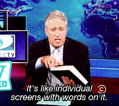 ivanebeoulve:Jon Stewart, explaining to young people why books are awesome.thank you, Sir