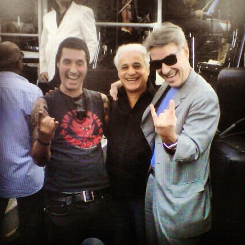 Dinho Ouro Preto, Roberto Medina e Eike Batista na coletiva do Rock In Rio 2013! (Publicado com Instagram, no Cristo Redentor)