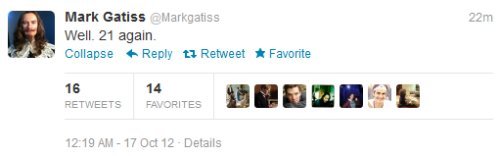 enigmaticpenguinofdeath:enigmaticpenguinofdeath:17 October 2012 - Mark Gatiss’s 46th 21st Birt