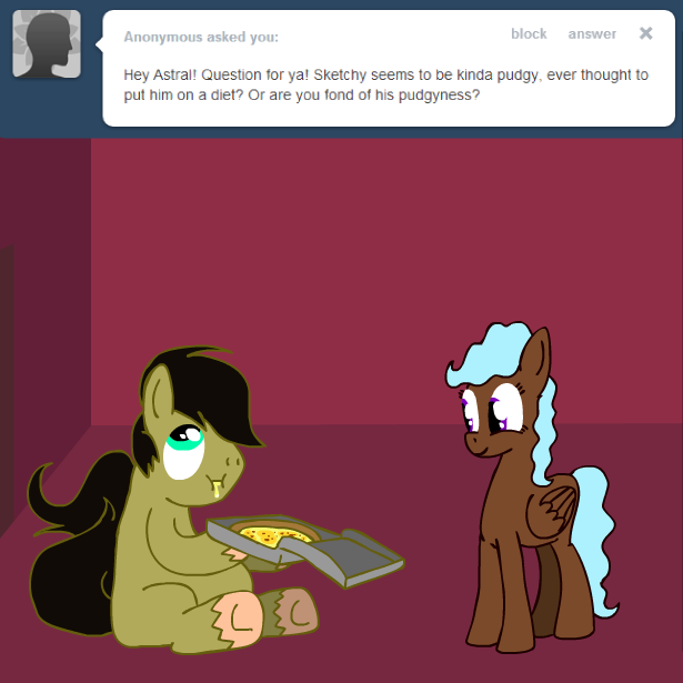ask-sketchyandastral:  But… pizza is so good… - Rough Sketch  D'aww &gt;w&lt;