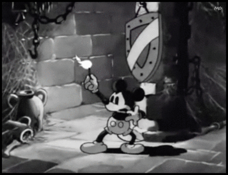 mothgirlwings:  Mickey Mouse and a spooky friend in Walt Disney’s “The Mad Doctor”
