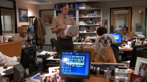 this is the cold open where jim tries to make stanley laugh with his pranks on dwight but stanley only laughs when meatballs are involved because then jim keeps doing meatball pranks and then later stanley and dwight split the meatballsi literally just