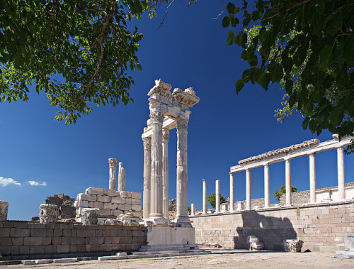 archaicwonder:Pergamon - Temple of TrajanThe Temple of Trajan was a 2nd century temple in Corinthian