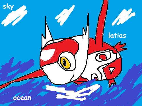 goldnspooky:i got bored, so i tried seeing how fast i could draw a latiasin ms paintwith a mouseKALE