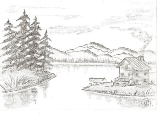Pessoas normais desenhando uma paisagem: