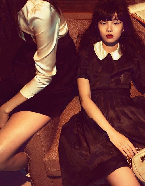 vogueweekend:  “Mod Girls”, Xiao Wen Ju photographed by Camilla Åkrans in