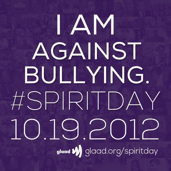 Please re-blog this if you’re against bullying and are wearing purple on Spirit Day 10/19!