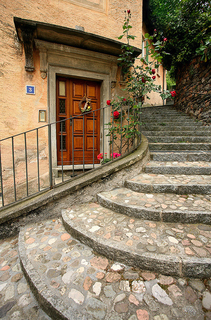 Picturesque alleys of Morcote in Ticino Canton, Switzerland (by Katka S).