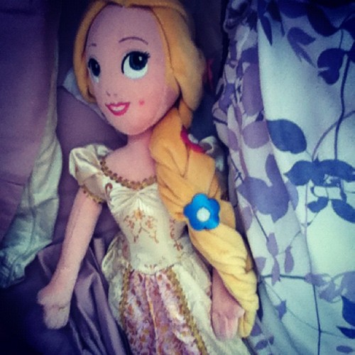 snailshellsandsunflowerfields: My cuddle buddy #rapunzel #tangled #plushie #plush